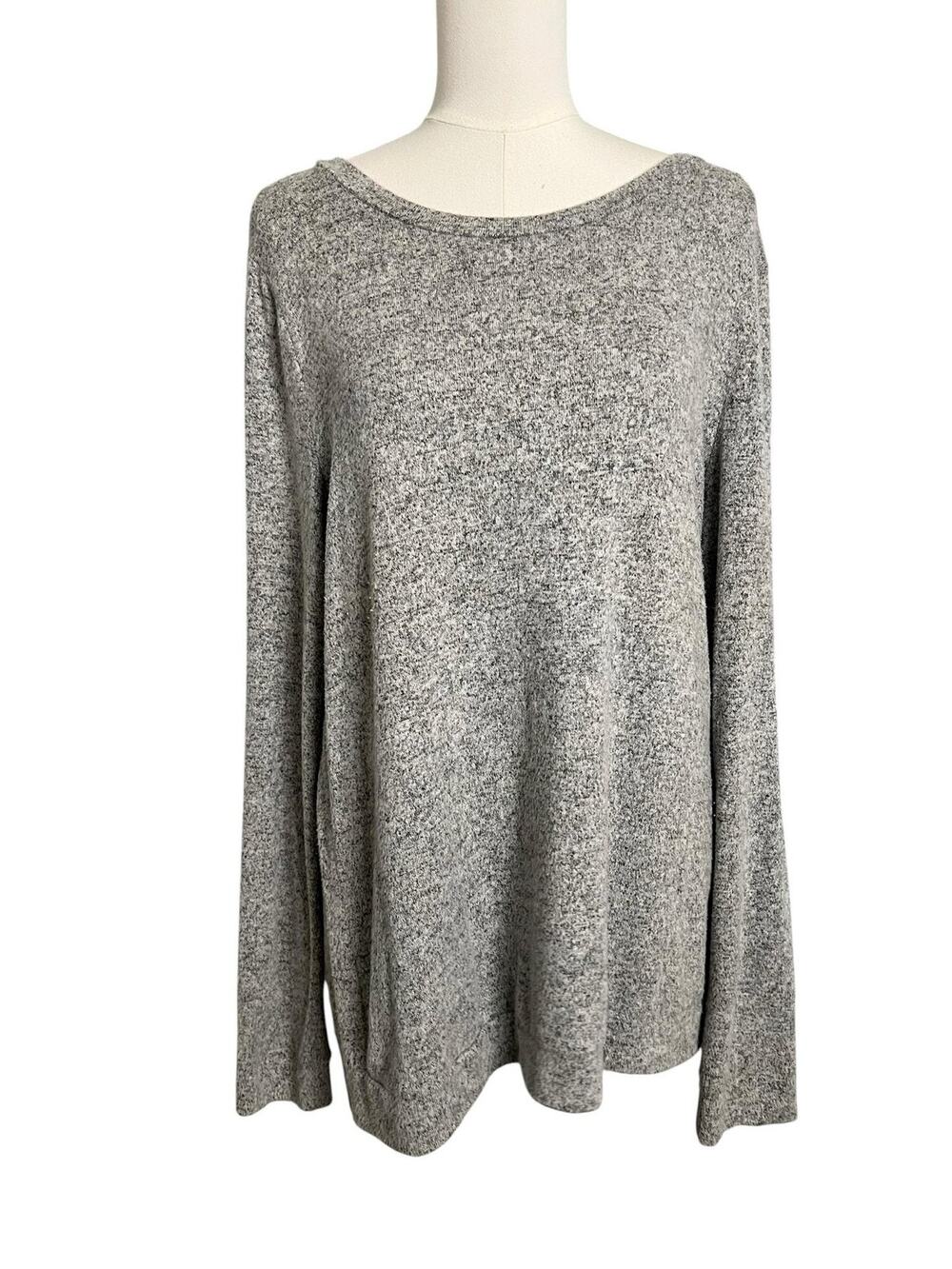 12PM By Mon Ami Pullover Sweater Womens Large Gray Boat Neck Sequin Elbow Patch